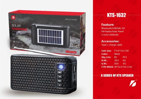 KTS-1632 Solar Powered Speaker