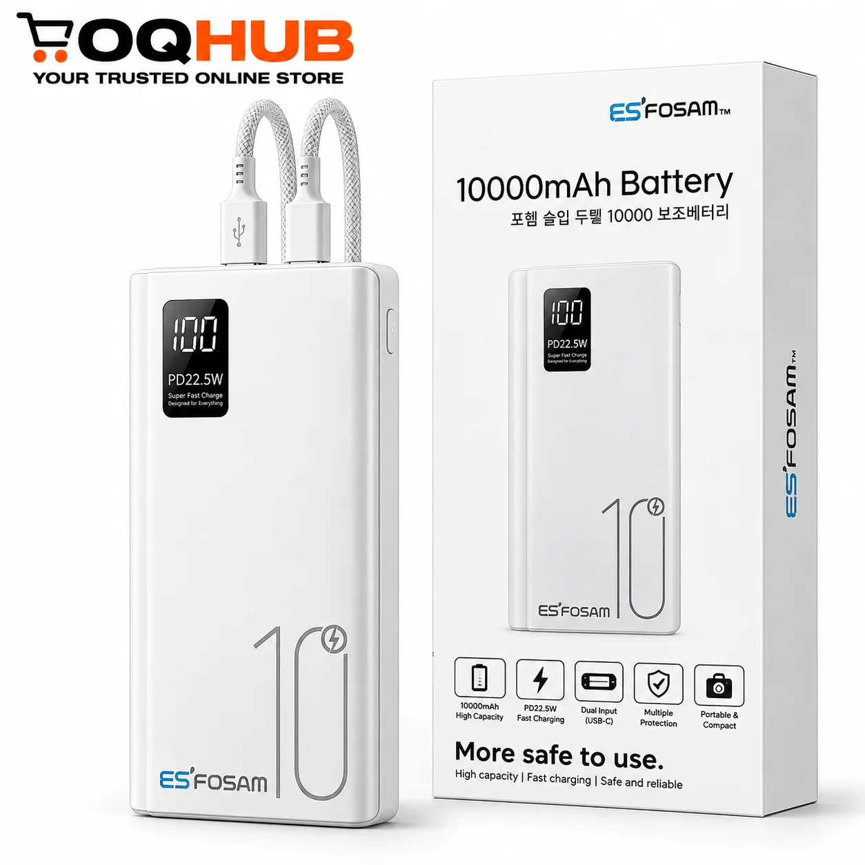 ES FOSAM 10000mAh Power Bank 22.5W Fast Charging
