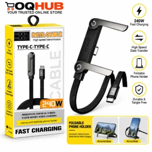 240W Type-C to Type-C Fast Charging Cable with Foldable Phone Holder