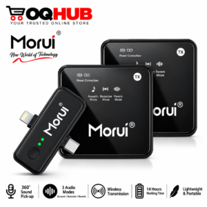 Morui GM-X10 Dual Wireless Microphone – DSLR Option with ANC & Eco Mode